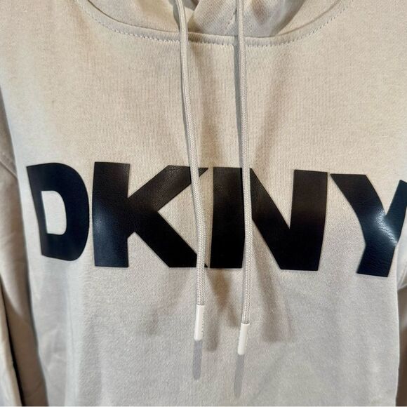 DKNY Men’s Logo Lennon hoodie in stone size medium NWT - Picture 3 of 7